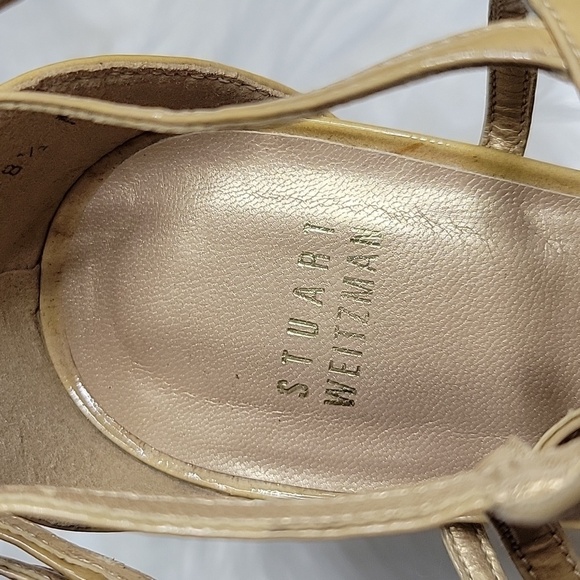 STUART WEITZMANN Nude Colored Strappy Sandals Size 8.5 - Picture 8 of 9